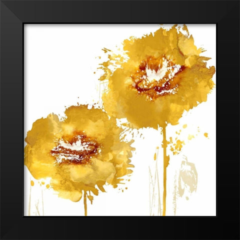 Flower Burst in Aqua I Black Modern Wood Framed Art Print by Austin, Vanessa