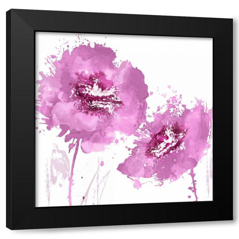 Flower Burst in Pink II Black Modern Wood Framed Art Print by Austin, Vanessa