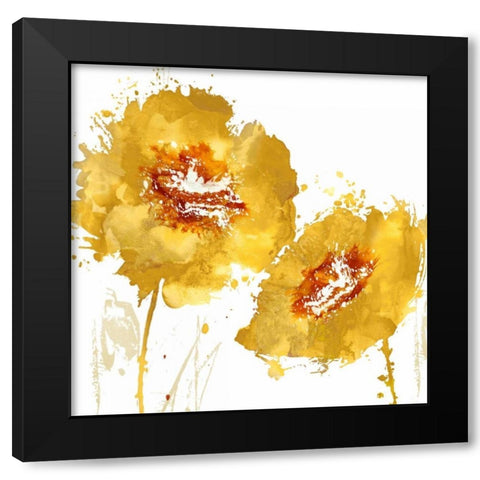 Flower Burst in Amber II Black Modern Wood Framed Art Print by Austin, Vanessa