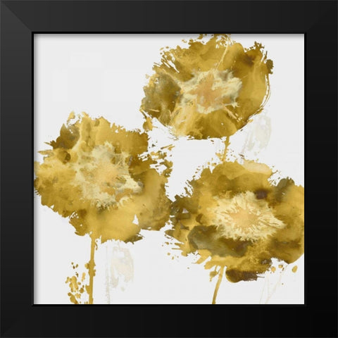 Golden Flower Burst II Black Modern Wood Framed Art Print by Austin, Vanessa