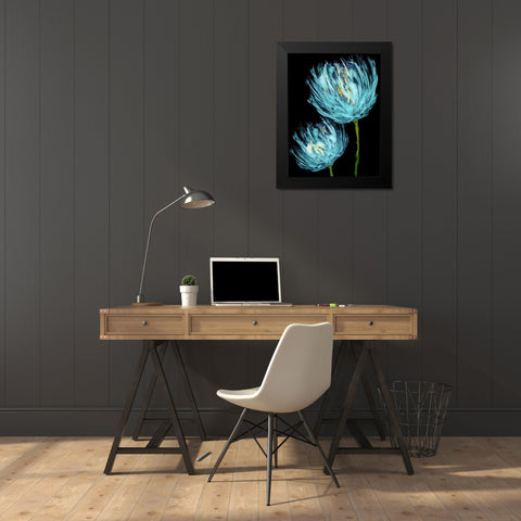 Aqua Tulips II Black Modern Wood Framed Art Print by Austin, Vanessa