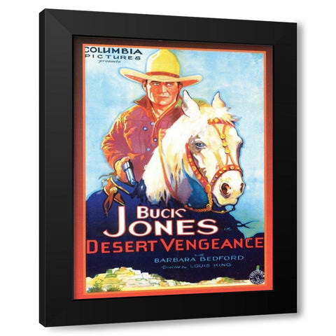 Buck Jones Black Modern Wood Framed Art Print with Double Matting by Anonymous