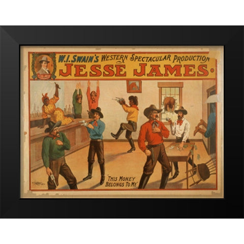 Jesse James Black Modern Wood Framed Art Print by Anonymous