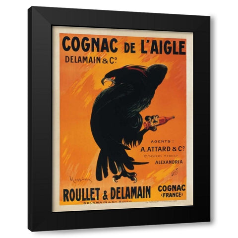 Cognac de l Aigle Black Modern Wood Framed Art Print with Double Matting by Cappiello, Leonetto