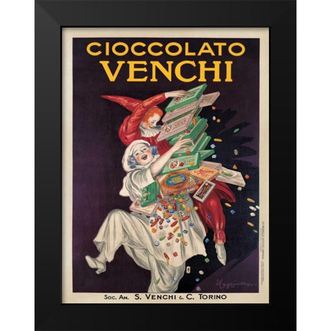 Cioccolato Venchi Black Modern Wood Framed Art Print by Cappiello, Leonetto