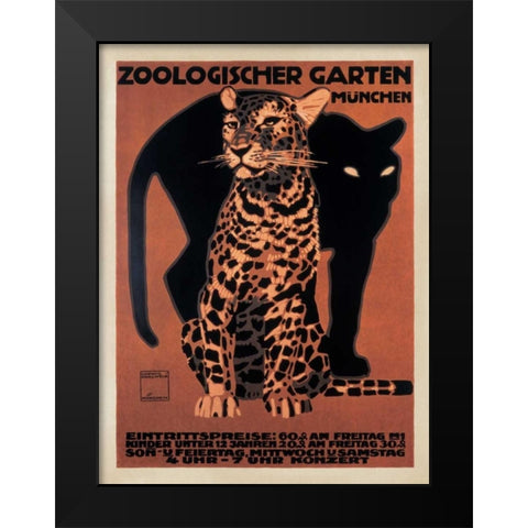 Zoologischer Garten-1912 Black Modern Wood Framed Art Print by Anonymous