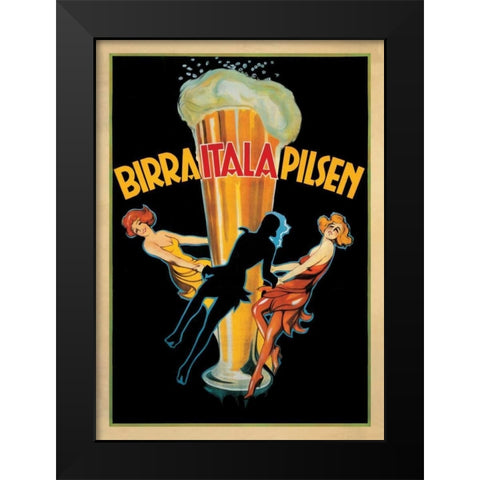 Birra Itala Pilsen-1920 ca Black Modern Wood Framed Art Print by Anonymous
