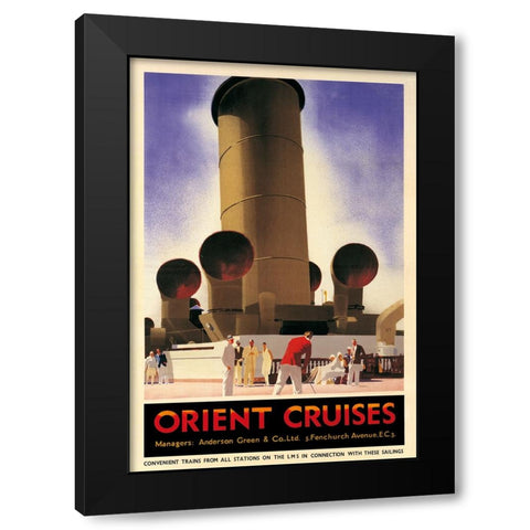 Orient Cruises, 1930 CA Black Modern Wood Framed Art Print by Johnson, Andrew
