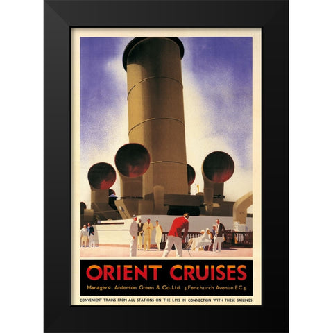 Orient Cruises, 1930 CA Black Modern Wood Framed Art Print by Johnson, Andrew