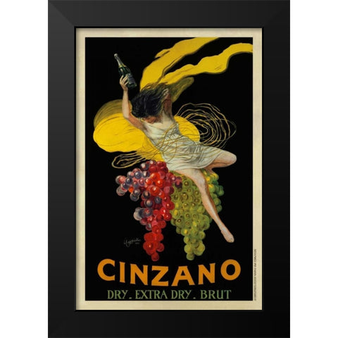 Cinzano-1920 Black Modern Wood Framed Art Print by Cappiello, Leonetto