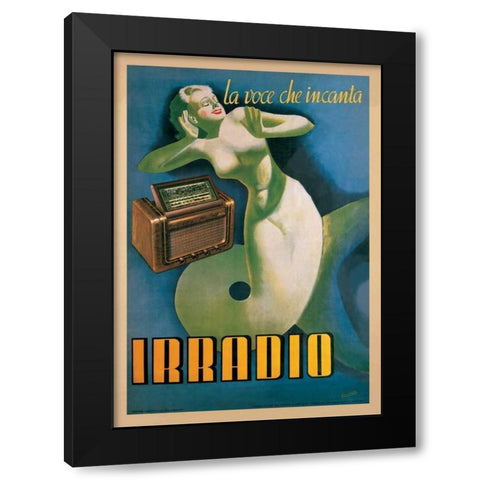 Irradio Black Modern Wood Framed Art Print with Double Matting by Boccasile, Gino