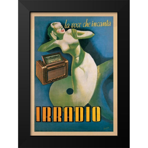 Irradio Black Modern Wood Framed Art Print by Boccasile, Gino