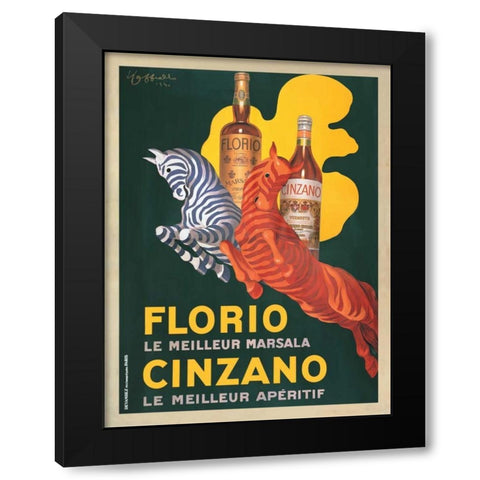 Florio e Cinzano-1930 Black Modern Wood Framed Art Print with Double Matting by Cappiello, Leonetto