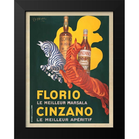 Florio e Cinzano-1930 Black Modern Wood Framed Art Print by Cappiello, Leonetto