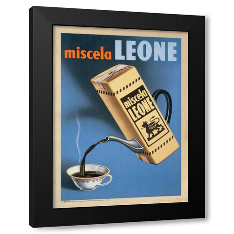 Miscela Leone-1950 Black Modern Wood Framed Art Print with Double Matting by Anonymous