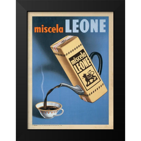 Miscela Leone-1950 Black Modern Wood Framed Art Print by Anonymous
