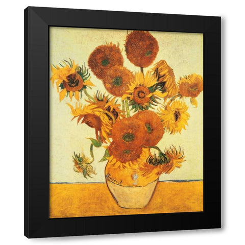 I girasoli Black Modern Wood Framed Art Print by Van Gogh, Vincent