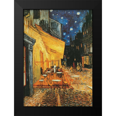 Cafe de nuit Black Modern Wood Framed Art Print by Van Gogh, Vincent