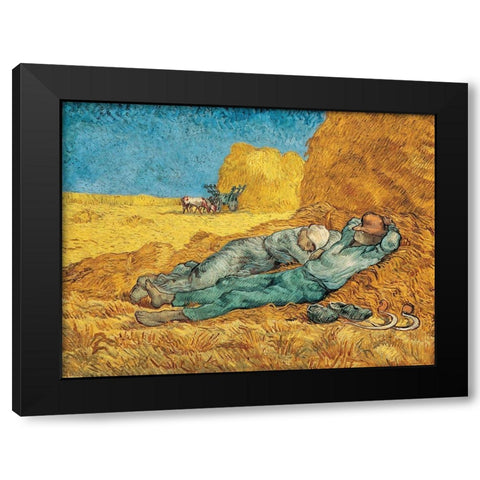 La Meridienne Black Modern Wood Framed Art Print with Double Matting by Van Gogh, Vincent