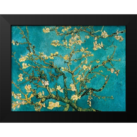 Mandorlo in fiore Black Modern Wood Framed Art Print by Van Gogh, Vincent