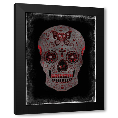 Day of the Dead in Red Black Modern Wood Framed Art Print with Double Matting by Wagner, Martin