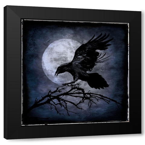 Crow Black Modern Wood Framed Art Print by Wagner, Martin