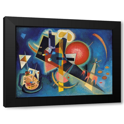 Im Blau Black Modern Wood Framed Art Print with Double Matting by Kandinsky, Wassily