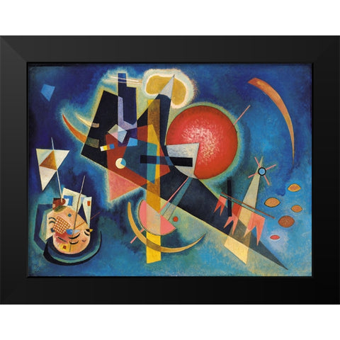 Im Blau Black Modern Wood Framed Art Print by Kandinsky, Wassily