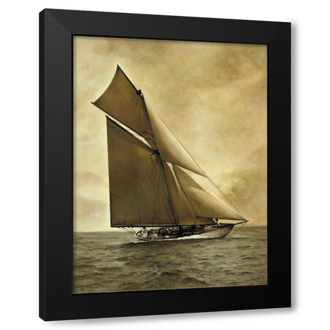 Caress-1895 Black Modern Wood Framed Art Print with Double Matting by Matthews, William