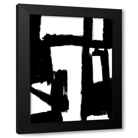 Structured I Black Modern Wood Framed Art Print with Double Matting by Wise, Alex