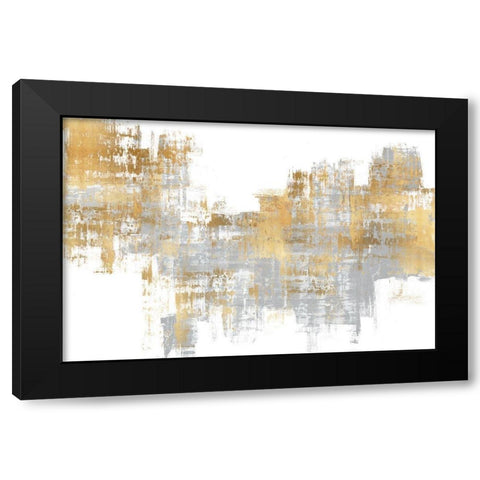 Dynamic Gold on Grey I Black Modern Wood Framed Art Print by Wise, Alex