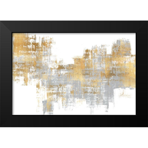 Dynamic Gold on Grey I Black Modern Wood Framed Art Print by Wise, Alex