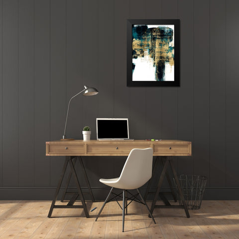 Infatuation Gold on Teal II Black Modern Wood Framed Art Print by Wise, Alex