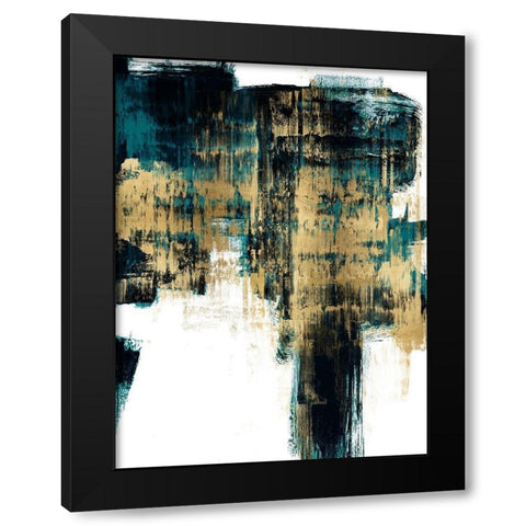 Infatuation Gold on Teal II Black Modern Wood Framed Art Print by Wise, Alex