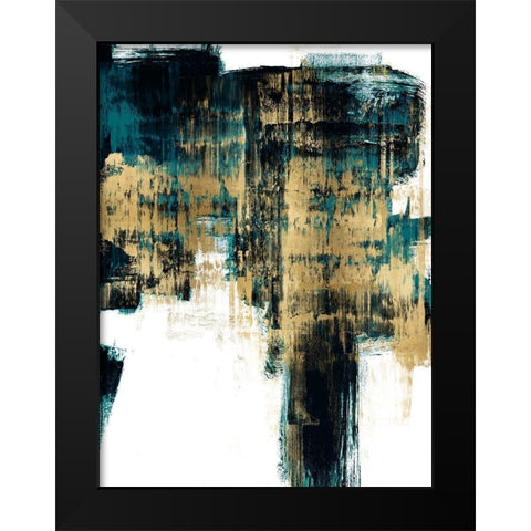 Infatuation Gold on Teal II Black Modern Wood Framed Art Print by Wise, Alex