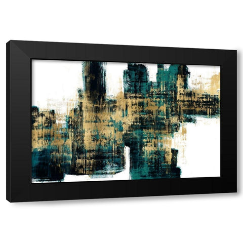 Vibrant Gold on Teal Black Modern Wood Framed Art Print with Double Matting by Wise, Alex