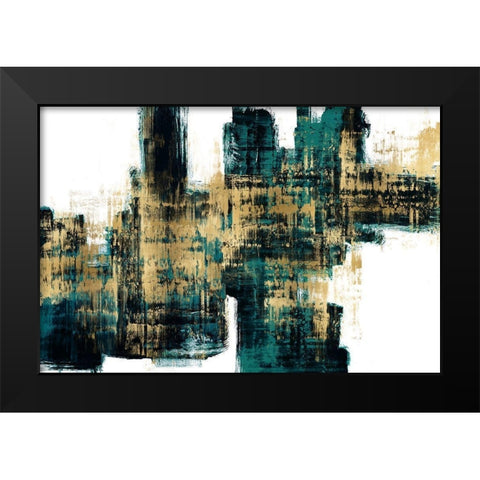Vibrant Gold on Teal Black Modern Wood Framed Art Print by Wise, Alex