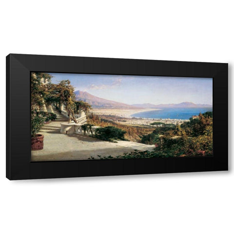 A View of the Bay of Naples Black Modern Wood Framed Art Print with Double Matting by Wyld, William