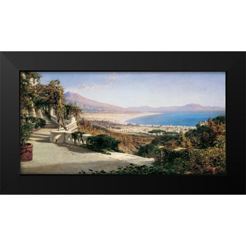 A View of the Bay of Naples Black Modern Wood Framed Art Print by Wyld, William