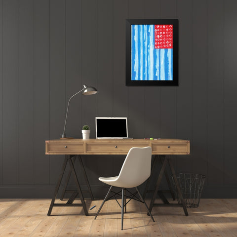 Old Glory Black Modern Wood Framed Art Print by Zaremba, Hillel