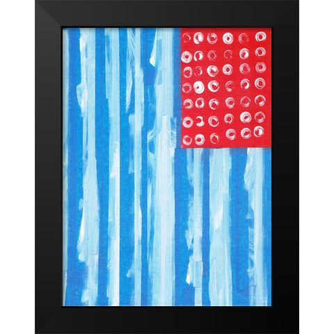 Old Glory Black Modern Wood Framed Art Print by Zaremba, Hillel
