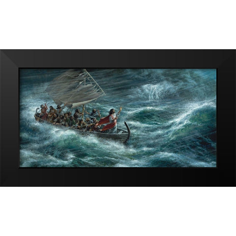 Peace Be Still Black Modern Wood Framed Art Print by Seward, James