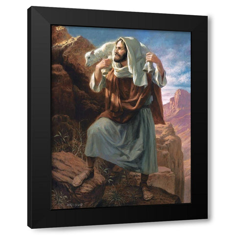 Lamb of God Black Modern Wood Framed Art Print with Double Matting by Seward, James