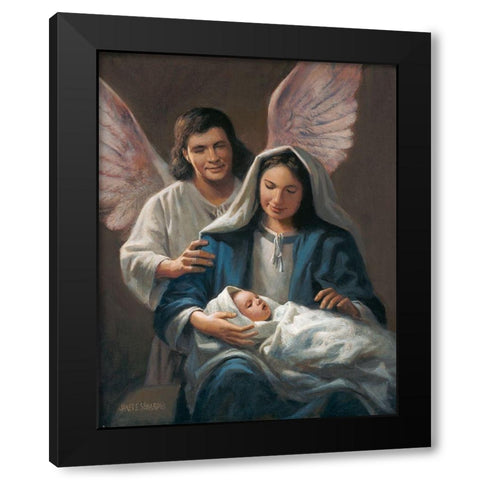 Behold, The Savior Black Modern Wood Framed Art Print with Double Matting by Seward, James