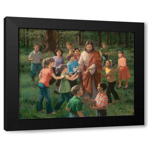 Rejoice In the Lord Black Modern Wood Framed Art Print with Double Matting by Seward, James