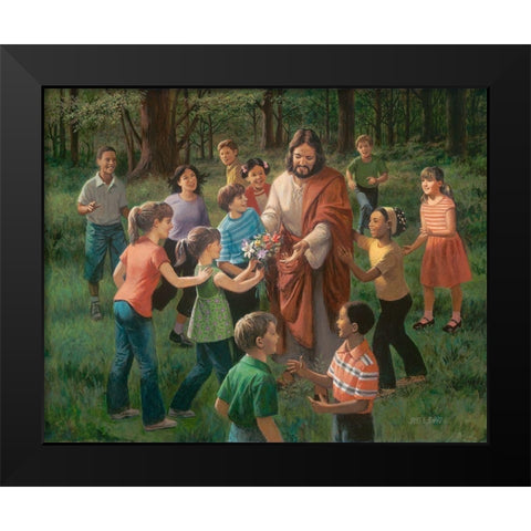 Rejoice In the Lord Black Modern Wood Framed Art Print by Seward, James