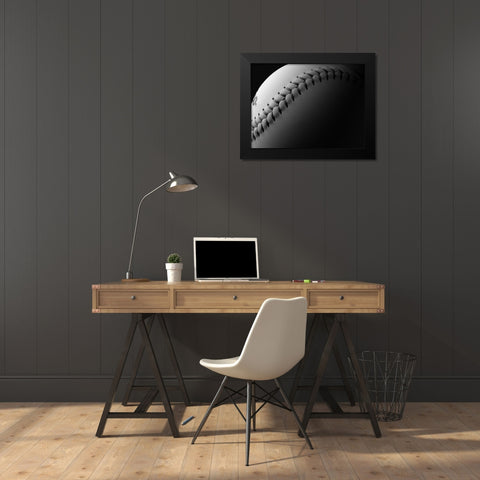 Softball Black Modern Wood Framed Art Print by Reynolds, Richard