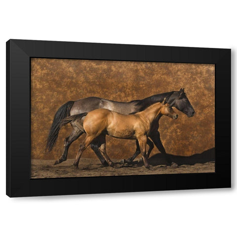 Mother and Son Black Modern Wood Framed Art Print with Double Matting by Dawson, Robert