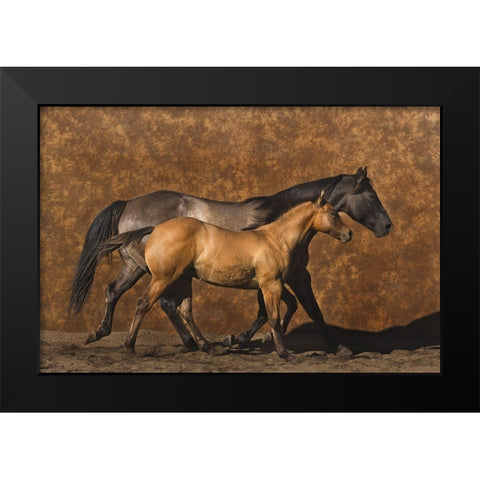 Mother and Son Black Modern Wood Framed Art Print by Dawson, Robert