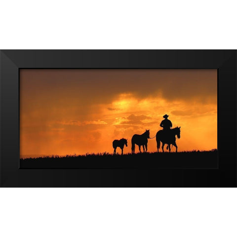 The Care Taker Black Modern Wood Framed Art Print by Dawson, Robert